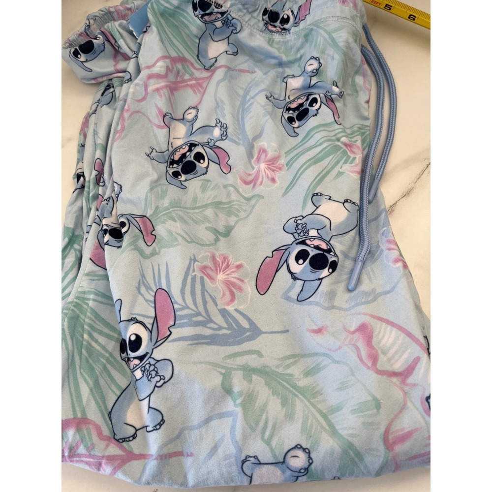Disney Stitch Tropical Floral Pajama pants Women's‎ Large Blue Sleep Lounge
